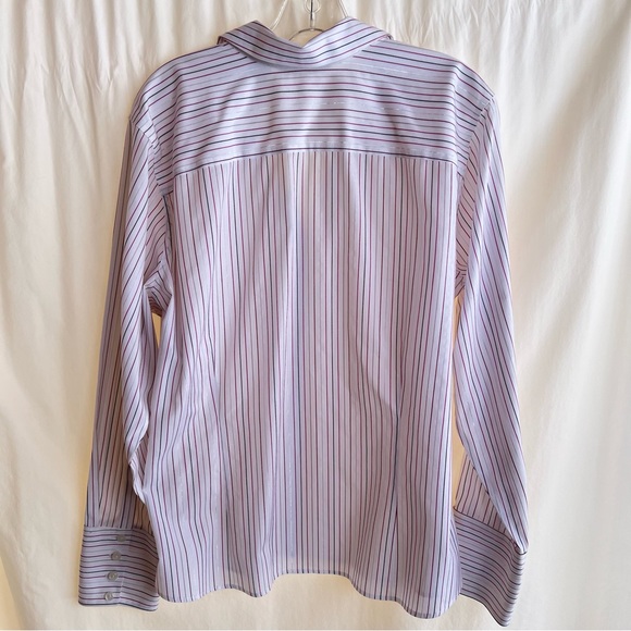 Eddie Bauer Stretch Wrinkle Resistant Striped Long Sleeve Blouse Size XL - Picture 5 of 10